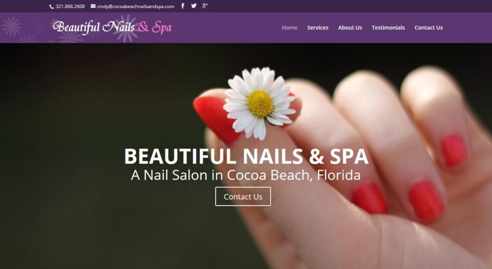 Beautiful Nails and Spa Website Design Project