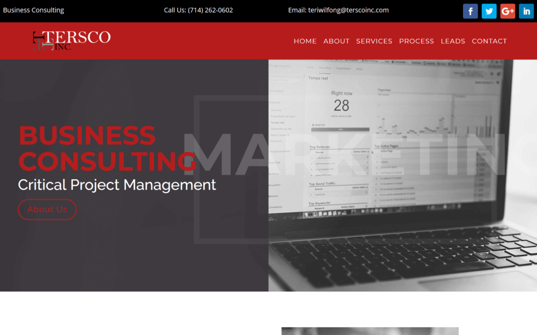 Tersco Inc One Page Website Design Project