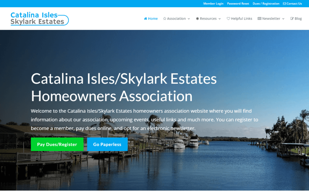 Catalina Isles/Skylark Estates Homeowners Association Website Redesign