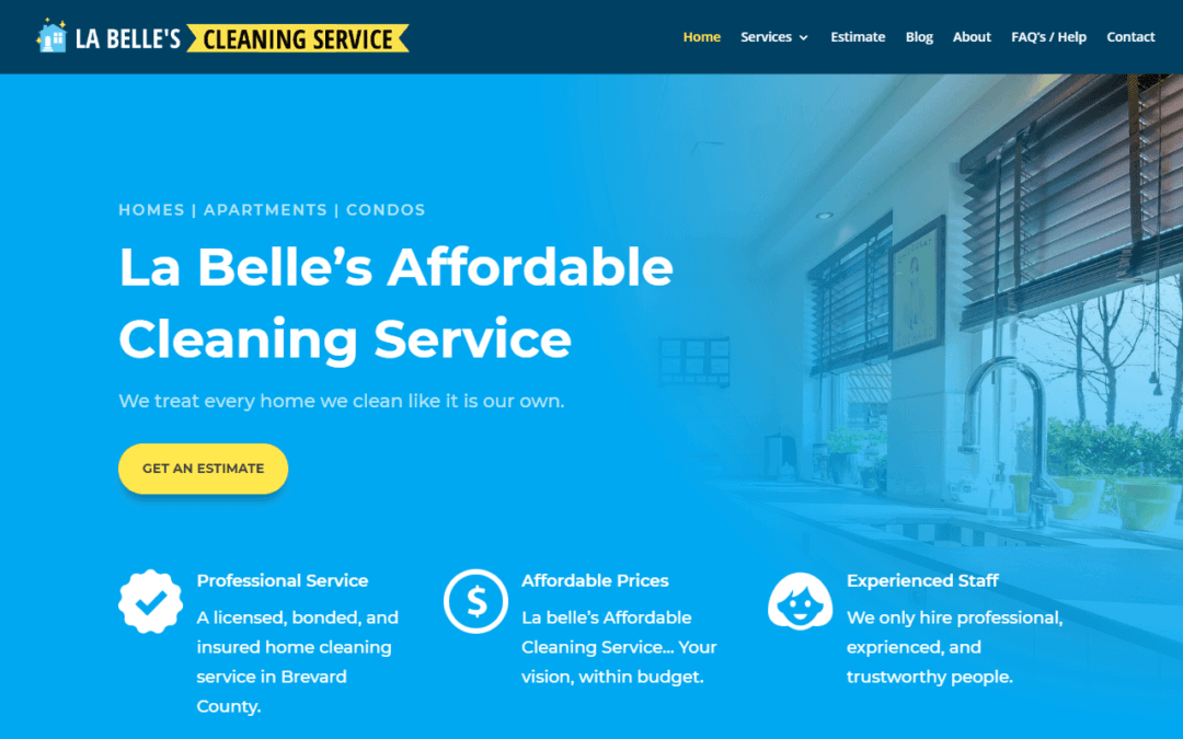 La Belle’s Affordable Cleaning Service Website Design Project