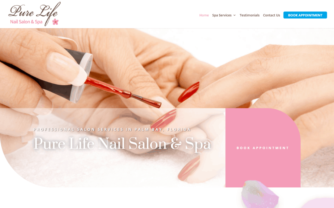 Pure Life Nail Salon and Spa WordPress Website Design