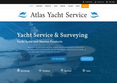 Atlas Yacht Service WordPress Website Design Project
