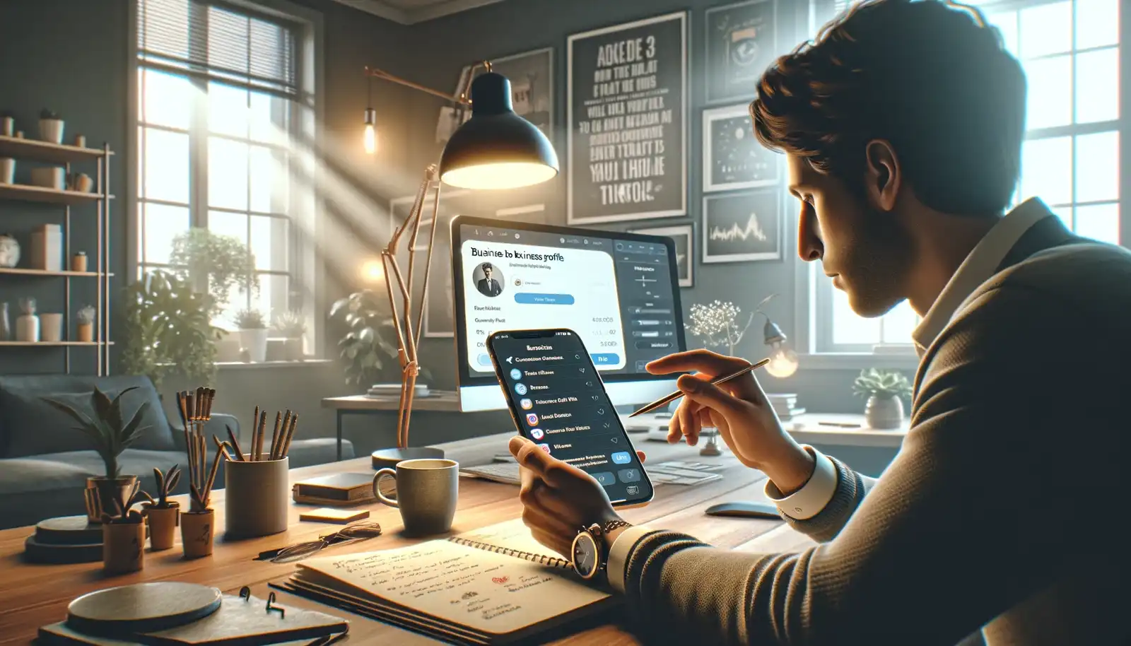 Business Owner Editing Their TikTok Profile Business Owner Editing Their TikTok Profile