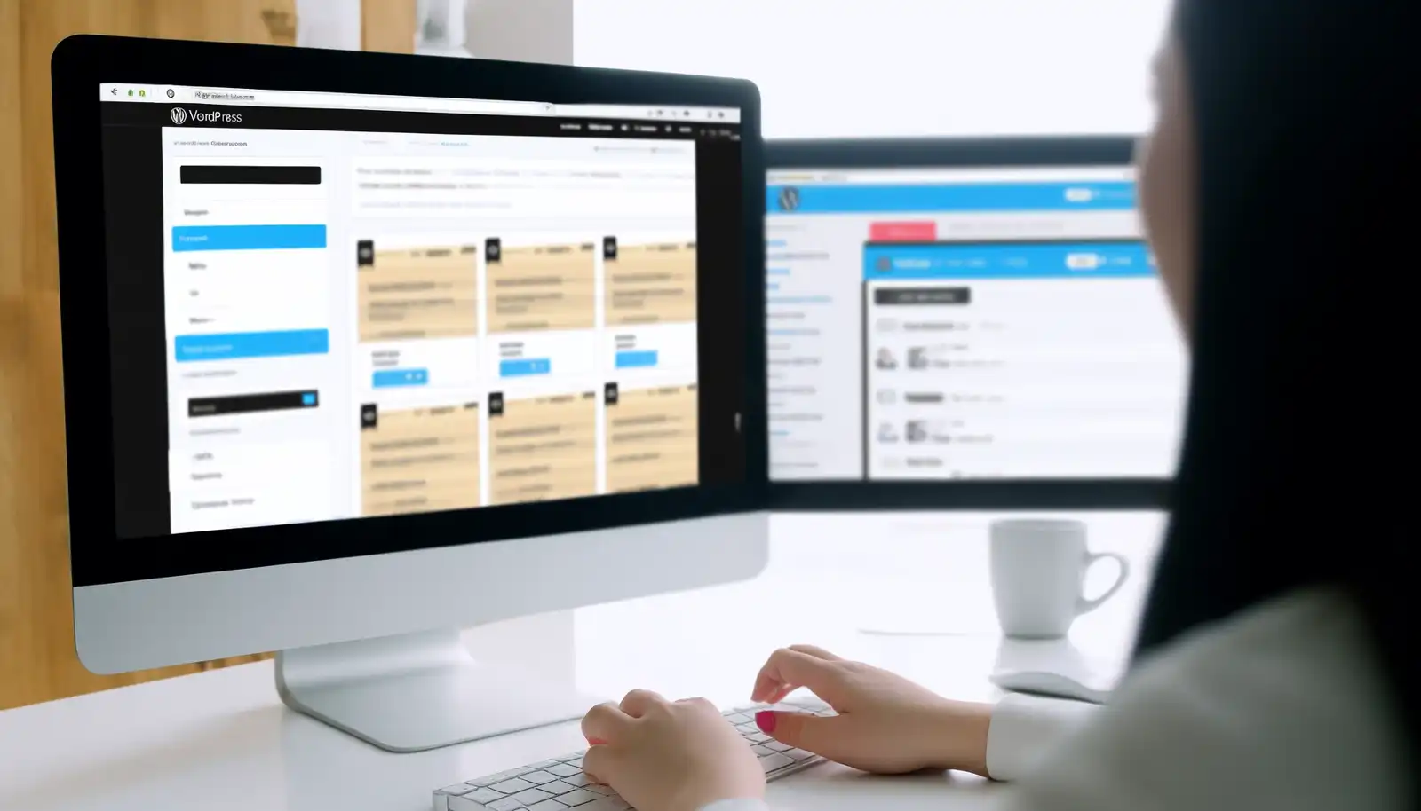 Woman Designing a WordPress Website Woman Designing a WordPress Website