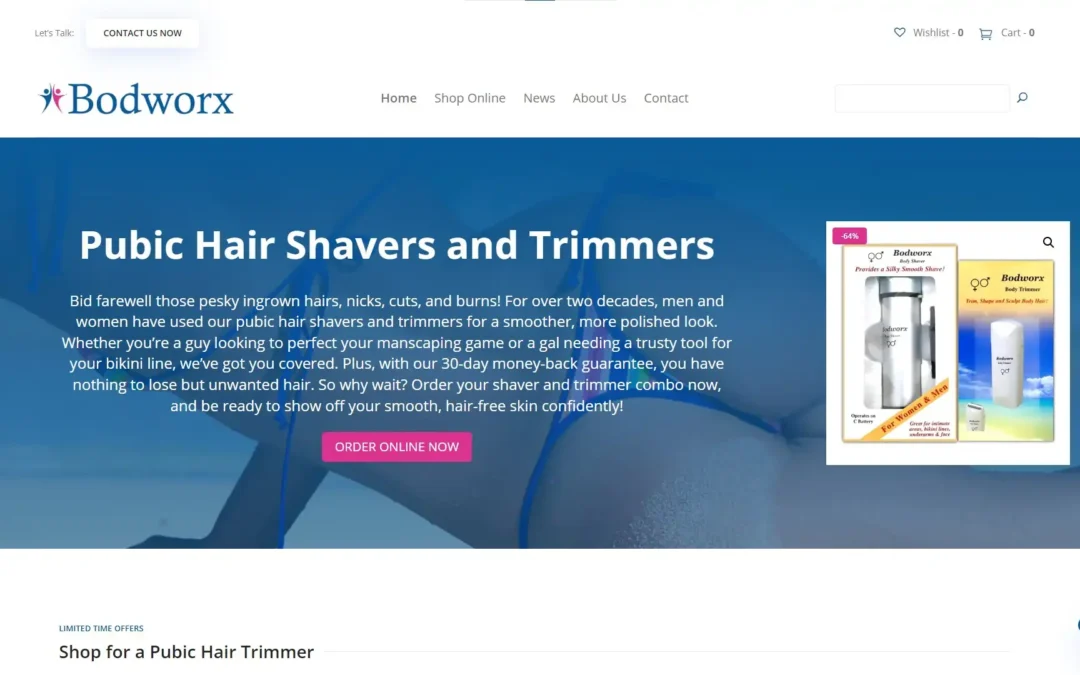 Bodworx Body Shaver WordPress Website Redesign Project